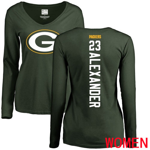 Green Bay Packers Green Women #23 Alexander Jaire Backer Nike NFL Long Sleeve T Shirt